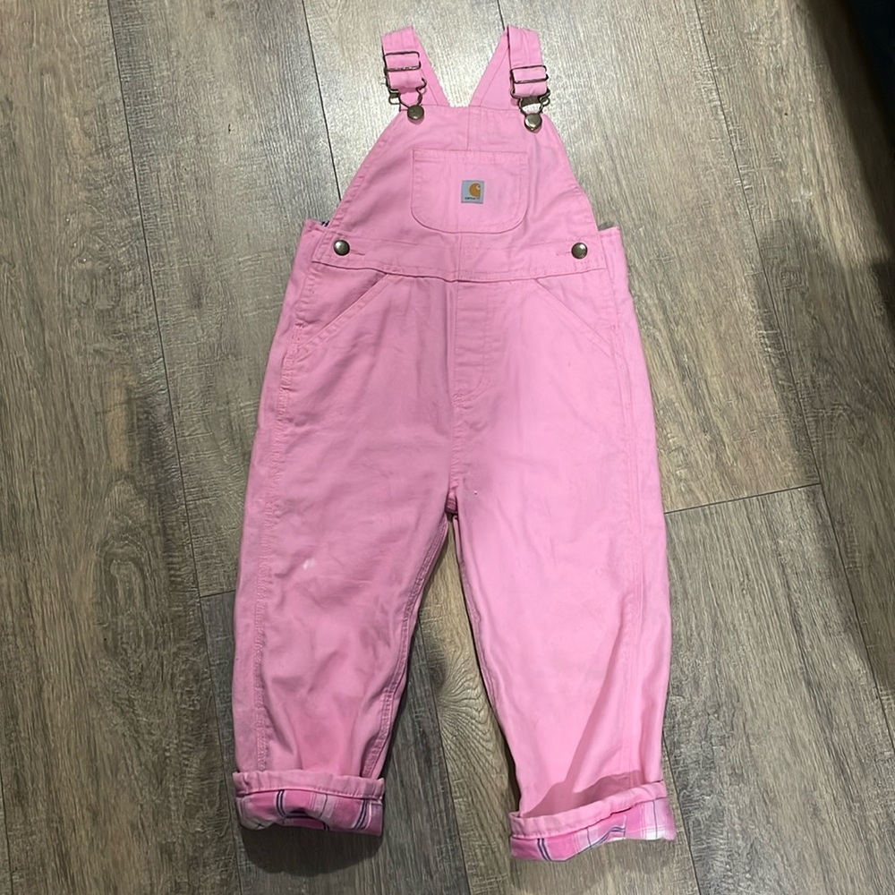 Carhartt flannel lined toddler overalls